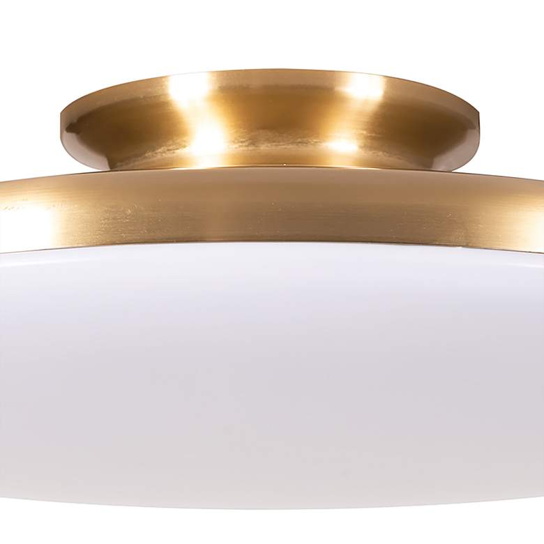 Image 3 AFX Skye 15 inch Wide Round Satin Brass Metal LED Ceiling Light more views