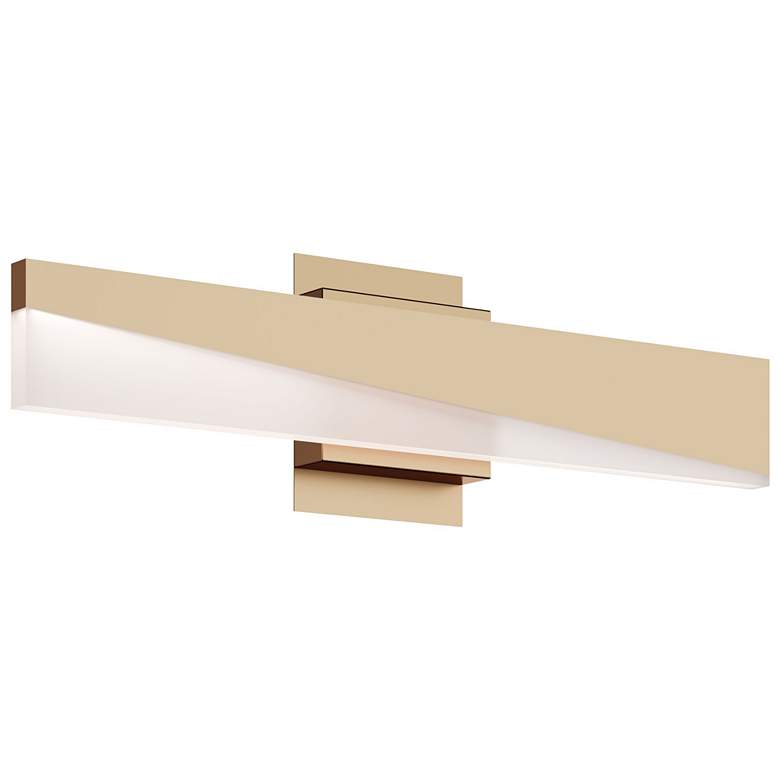Image 1 AFX Slant 24" Wide Light Antique Brass LED Vanity Light