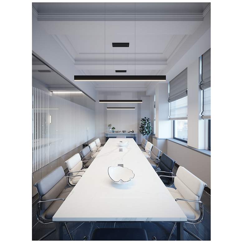 Image 5 AFX Stealth 36" Black Finish LED Modern Linear Pendant Chandelier more views