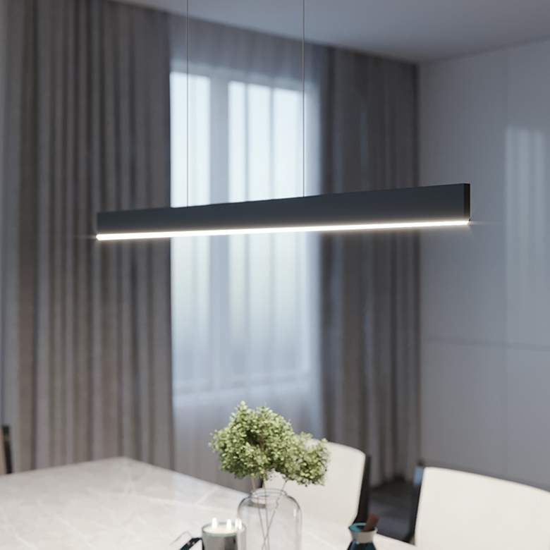 Image 2 AFX Stealth 46" Wide Black Linear LED Modern Pendant