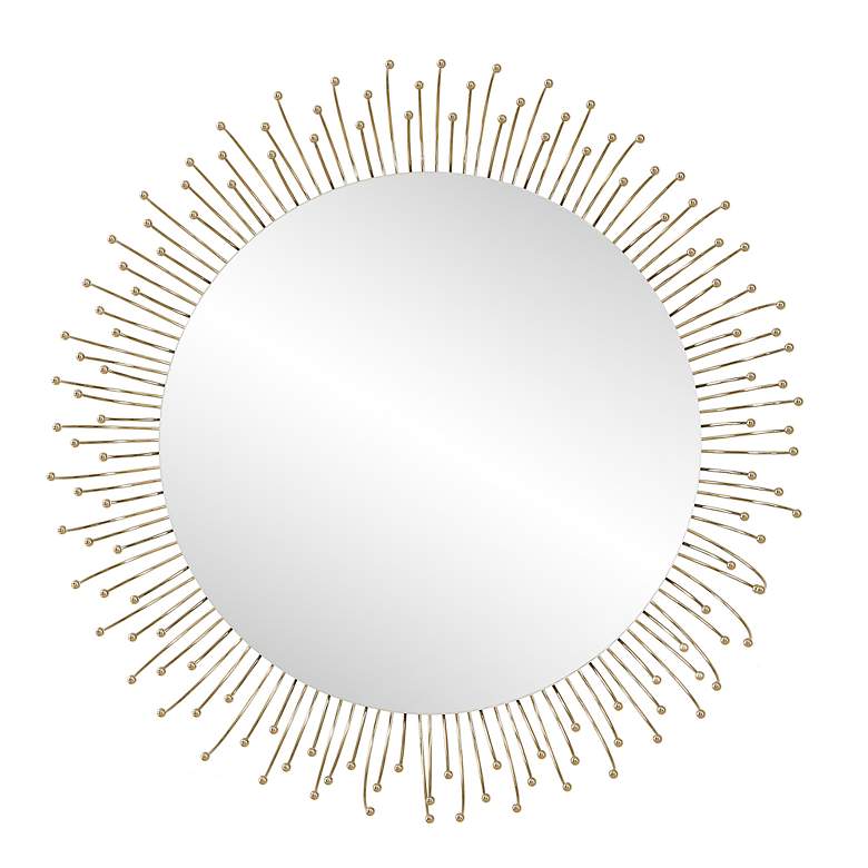 Image 2 Aga Plated Gold 31" Round Mirror