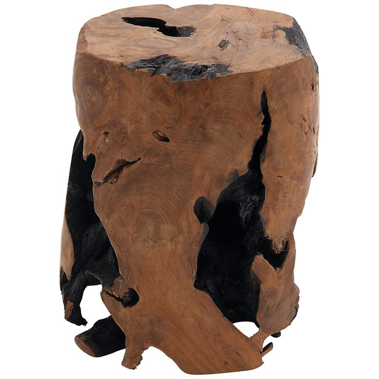 Image 2 Agape 14 inch Wide Brown Black Wood Live Edge Stump Accent Table