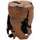 Agape 14" Wide Brown Black Wood Live Edge Stump Accent Table