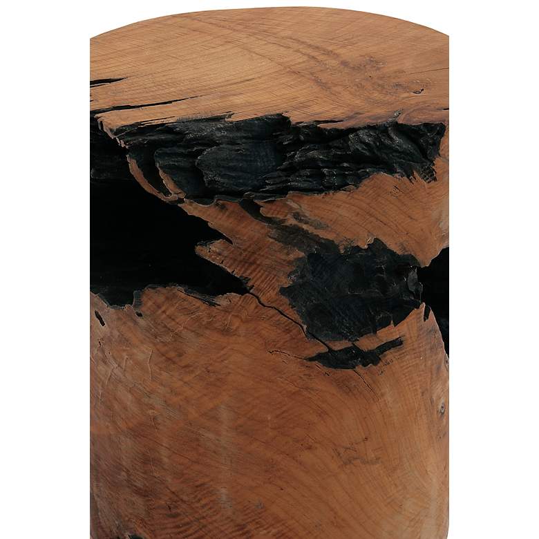 Image 3 Agape 14 inch Wide Brown Black Wood Live Edge Stump Accent Table more views