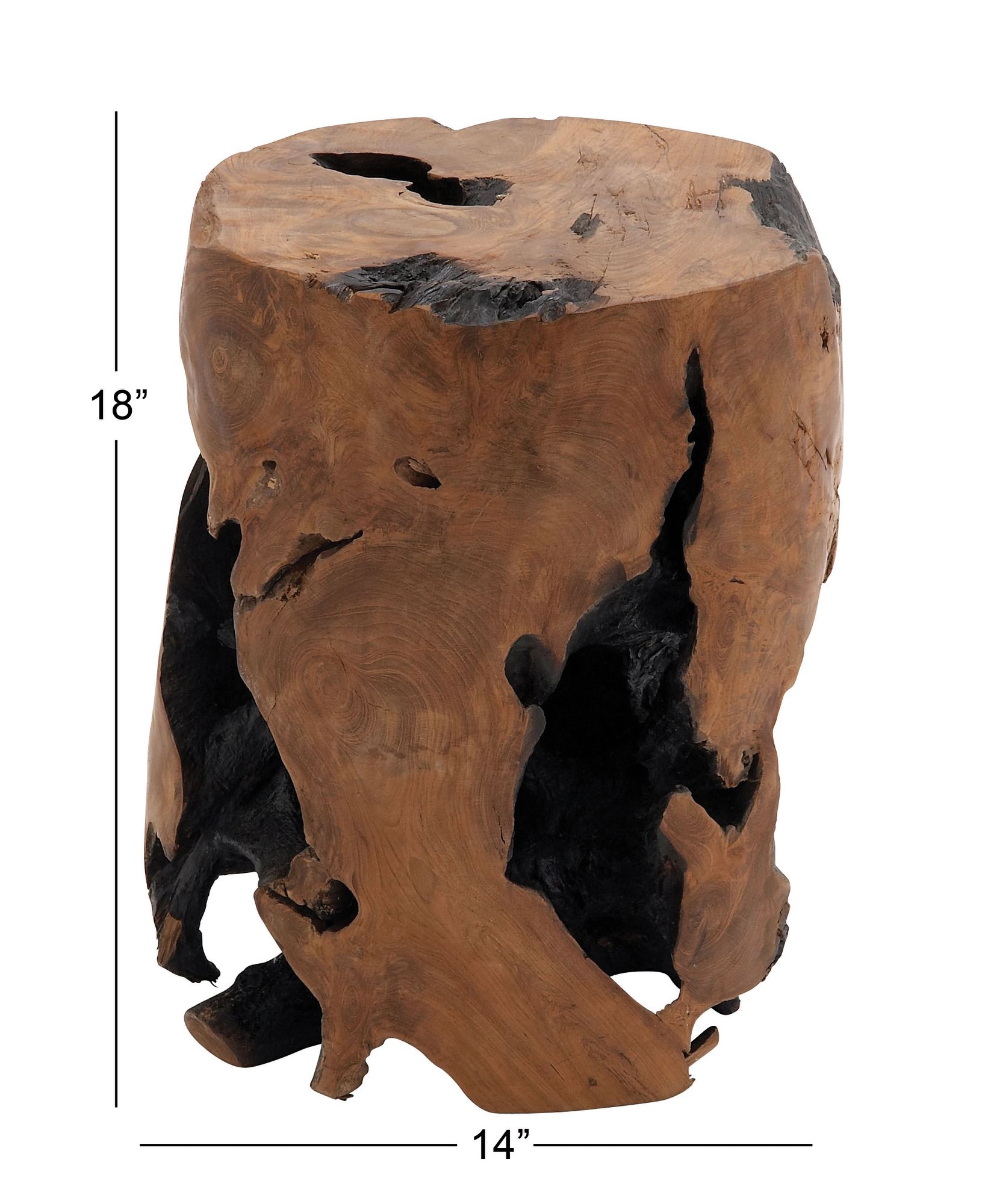 Image 5 Agape 14" Wide Brown Black Wood Live Edge Stump Accent Table more views