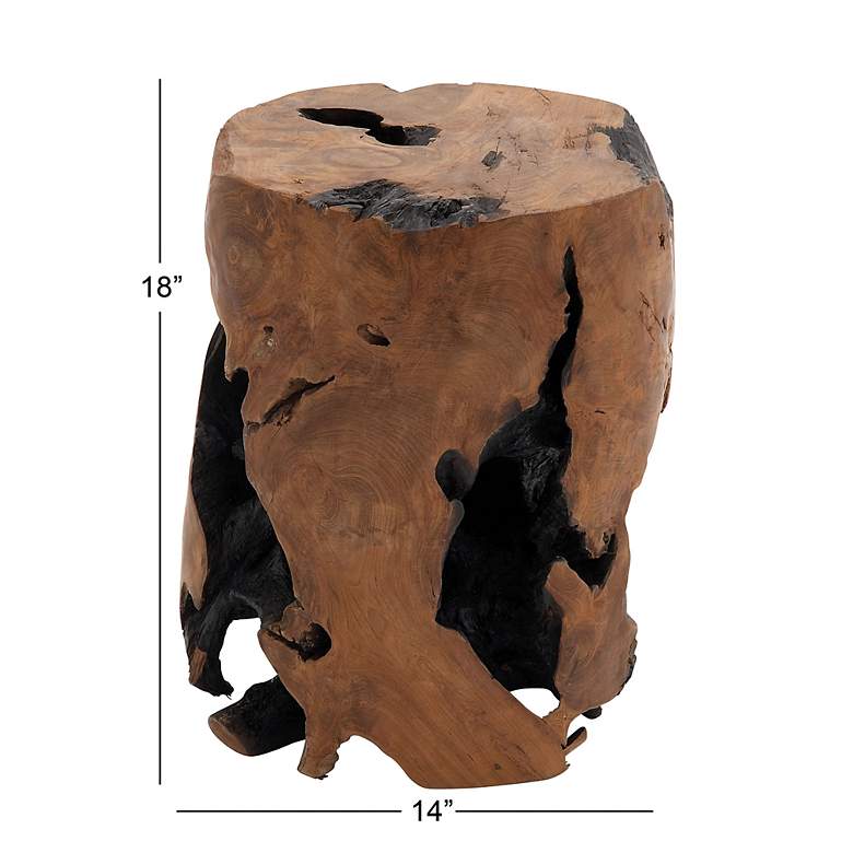 Image 5 Agape 14 inch Wide Brown Black Wood Live Edge Stump Accent Table more views