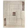 Agape Abstract Hand Knotted Ivory Area Rug 2' x 3'