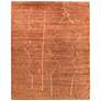 Agape Abstract Hand Knotted Orange Area Rug 2' x 3'