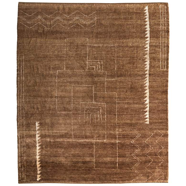 Image 1 Agape Modern Abstract Hand Knotted Brown Area Rug 69HAF