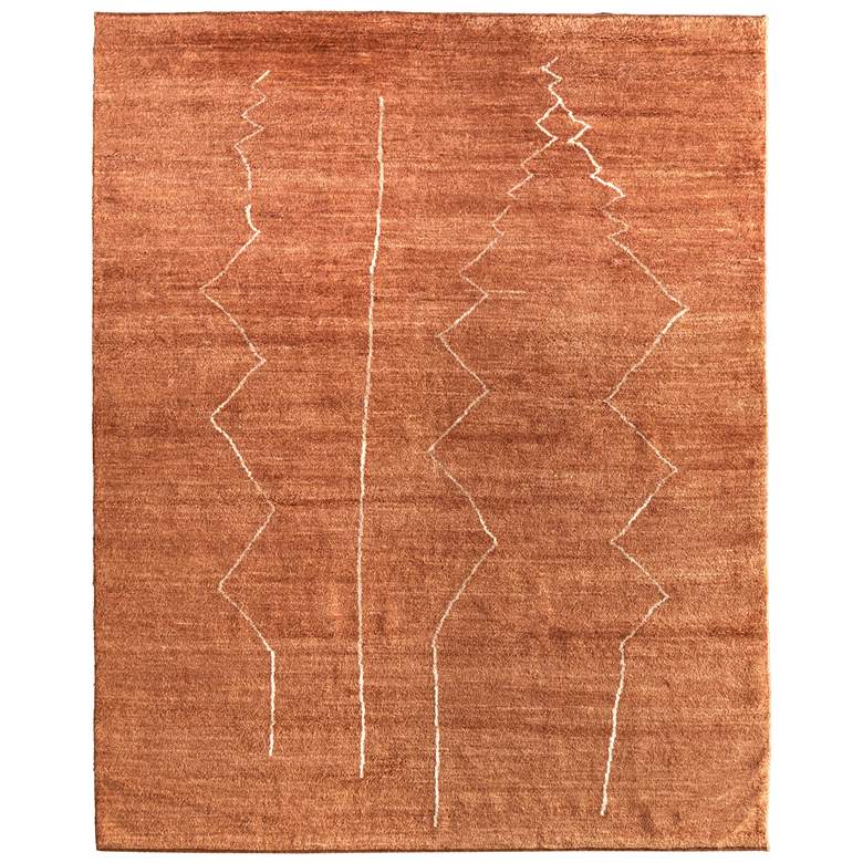 Image 1 Agape Modern Abstract Hand Knotted Orange Area Rug 69H8F