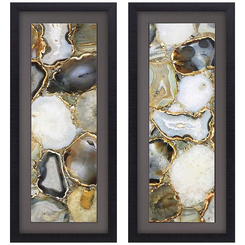 Image 2 Agate 43 inch High 2-Piece Framed Giclee Wall Art Set
