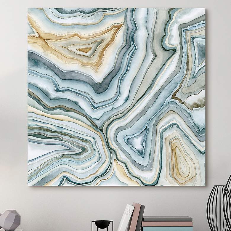 Image 1 Agate Abstract II 38 inch Square Free Floating Glass Wall Art