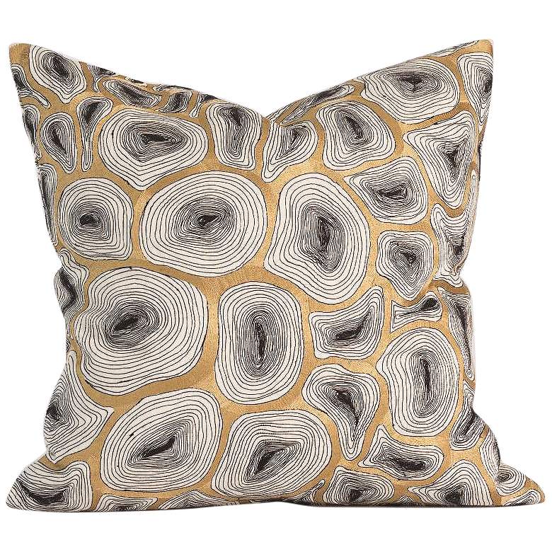 Image 1 Agate Black and Gold 20 inch Square Cotton Decorative Pillow
