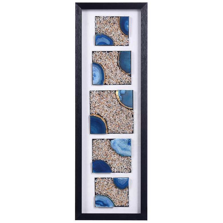 Image 1 Agate Blue I 35.4"H x 11.8"W Black Frame Shadow Box Wall Art