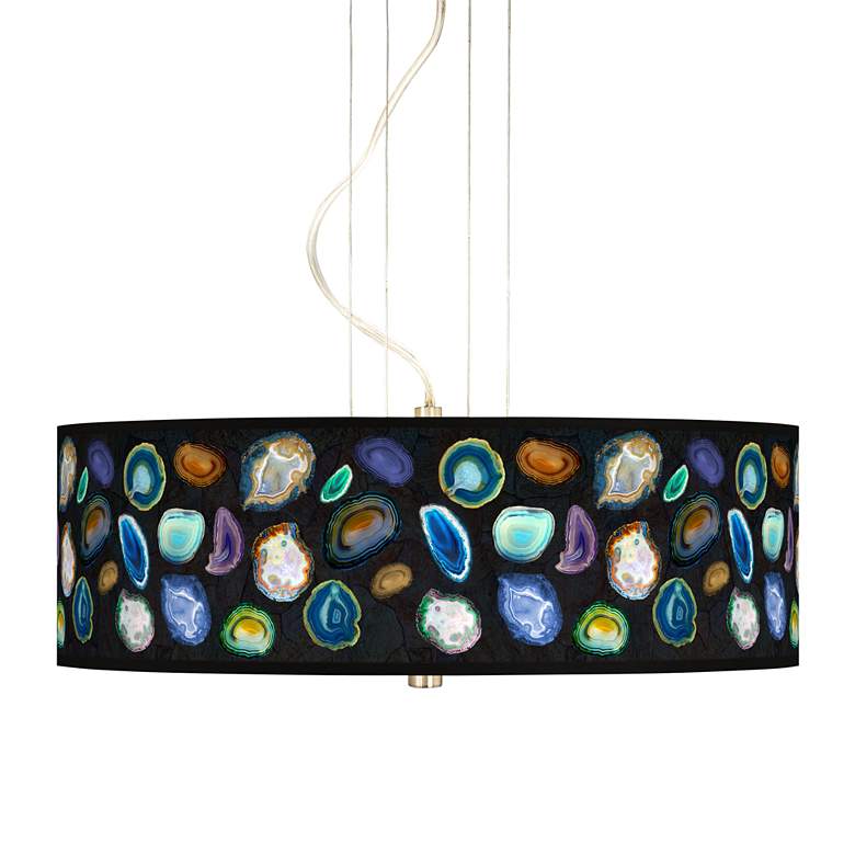 Image 1 Agates and Gems II 20 inch Wide 3-Light Pendant Chandelier
