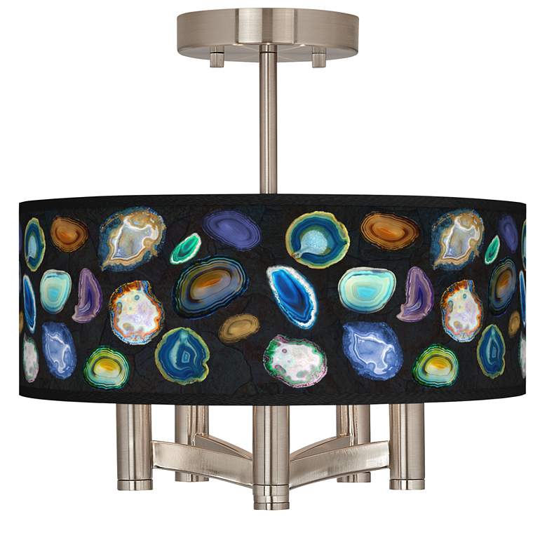 Image 1 Agates and Gems II Ava 5-Light Nickel Ceiling Light