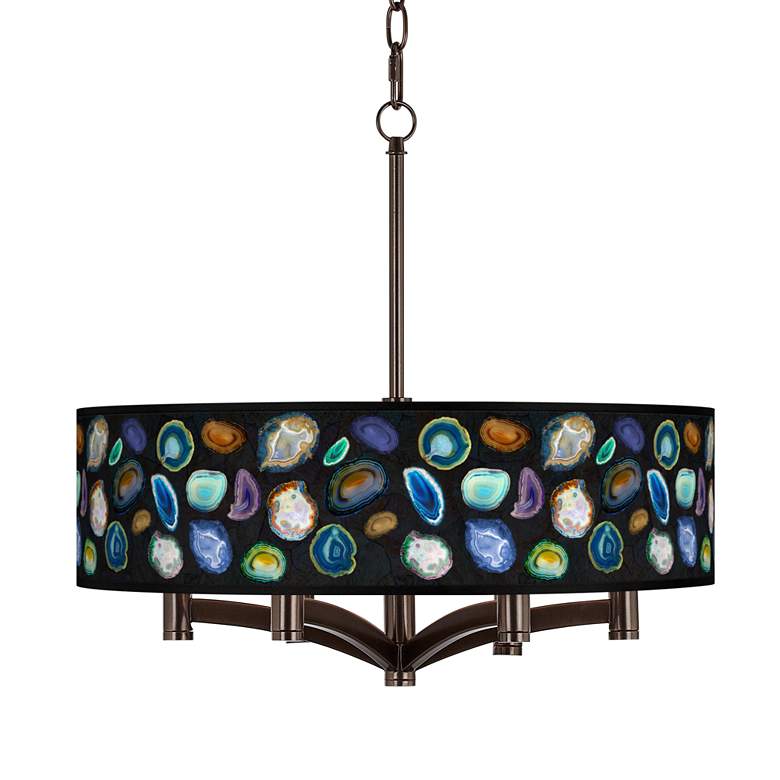 Image 1 Agates and Gems II Ava 6-Light Bronze Pendant Chandelier