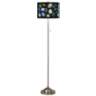 Agates and Gems II Brushed Nickel Pull Chain Floor Lamp