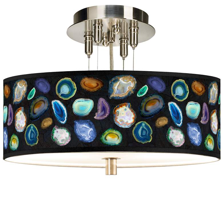 Image 1 Agates and Gems II Giclee 14 inch Wide Ceiling Light