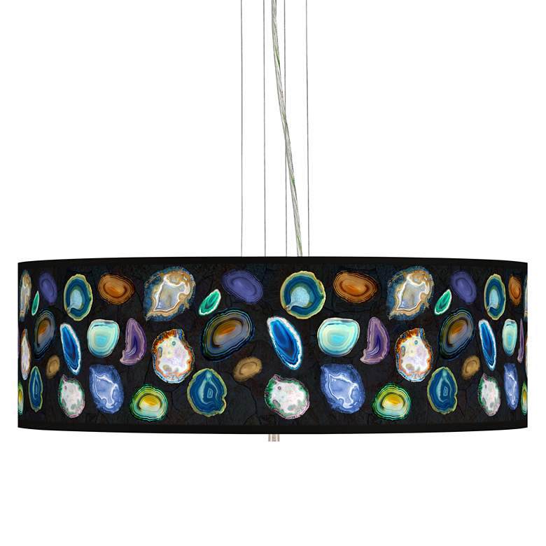Image 1 Agates and Gems II Giclee 24 inch Wide 4-Light Pendant Chandelier