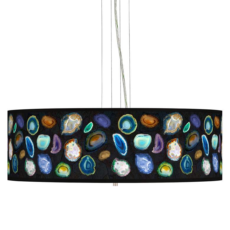 Image 1 Agates and Gems II Giclee 24" Wide 4-Light Pendant Chandelier