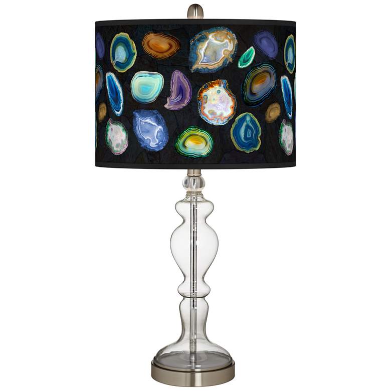 Agates and Gems II Giclee Apothecary Clear Glass Table Lamp