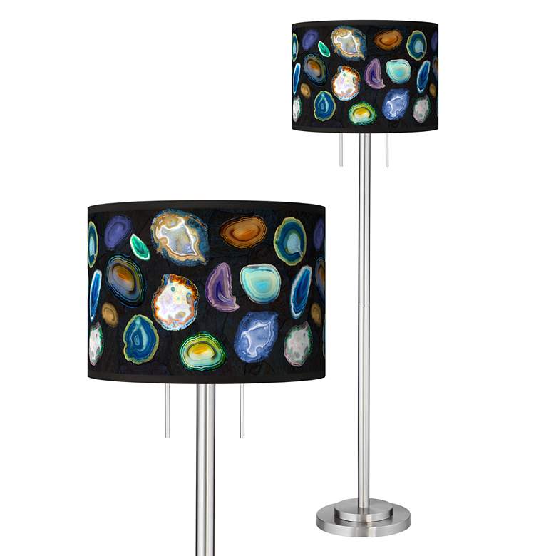 Image 1 Agates and Gems II Giclee Brushed Nickel Garth Floor Lamp