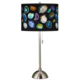 Agates and Gems II Giclee Brushed Nickel Table Lamp