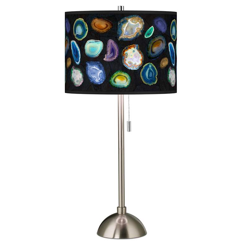 Image 1 Agates and Gems II Giclee Brushed Nickel Table Lamp