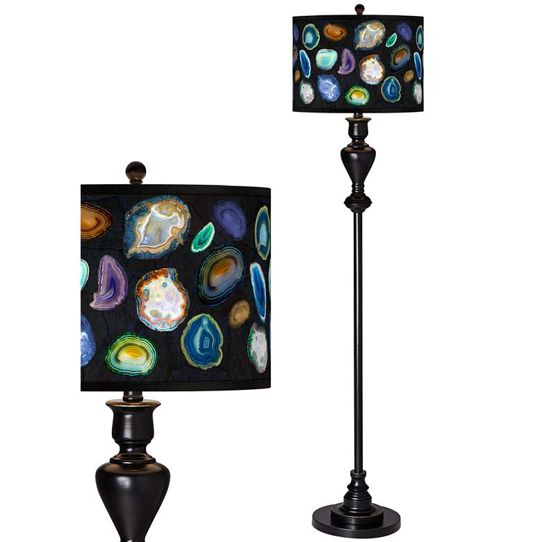 Image 1 Agates and Gems II Giclee Glow Black Bronze Floor Lamp