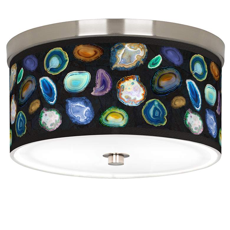 Image 1 Agates and Gems II Giclee Nickel 10 1/4 inch Wide Ceiling Light