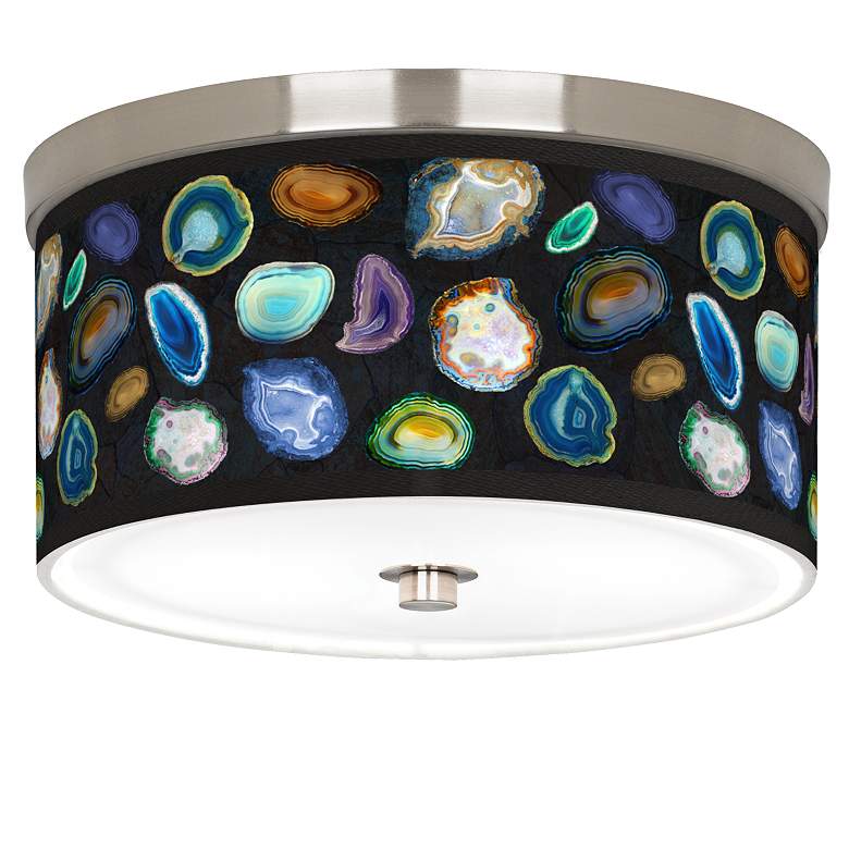 Image 1 Agates and Gems II Giclee Nickel 10 1/4" Wide Ceiling Light