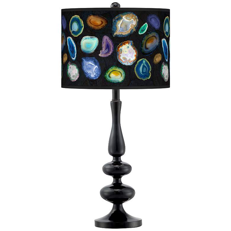 Image 1 Agates and Gems II Giclee Paley Black Table Lamp