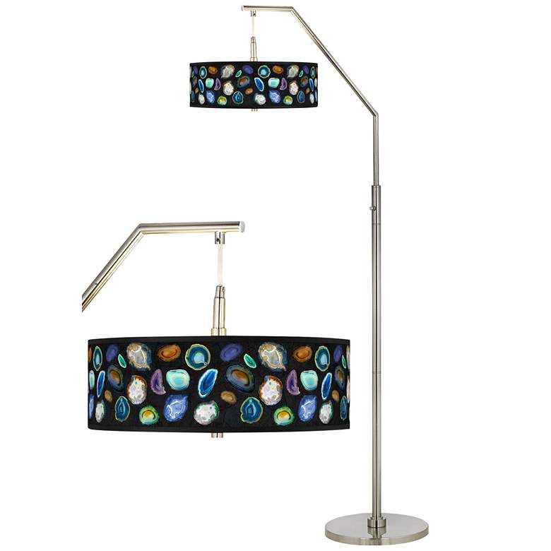 Image 1 Agates and Gems II Giclee Shade Arc Floor Lamp