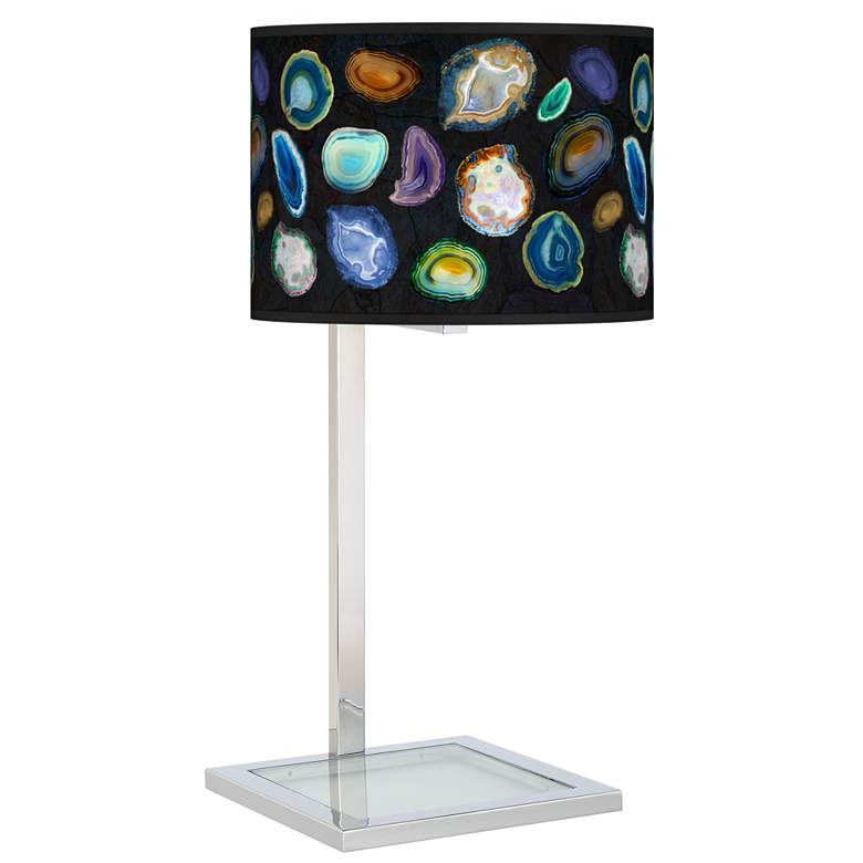 Image 1 Agates and Gems II Glass Inset Table Lamp