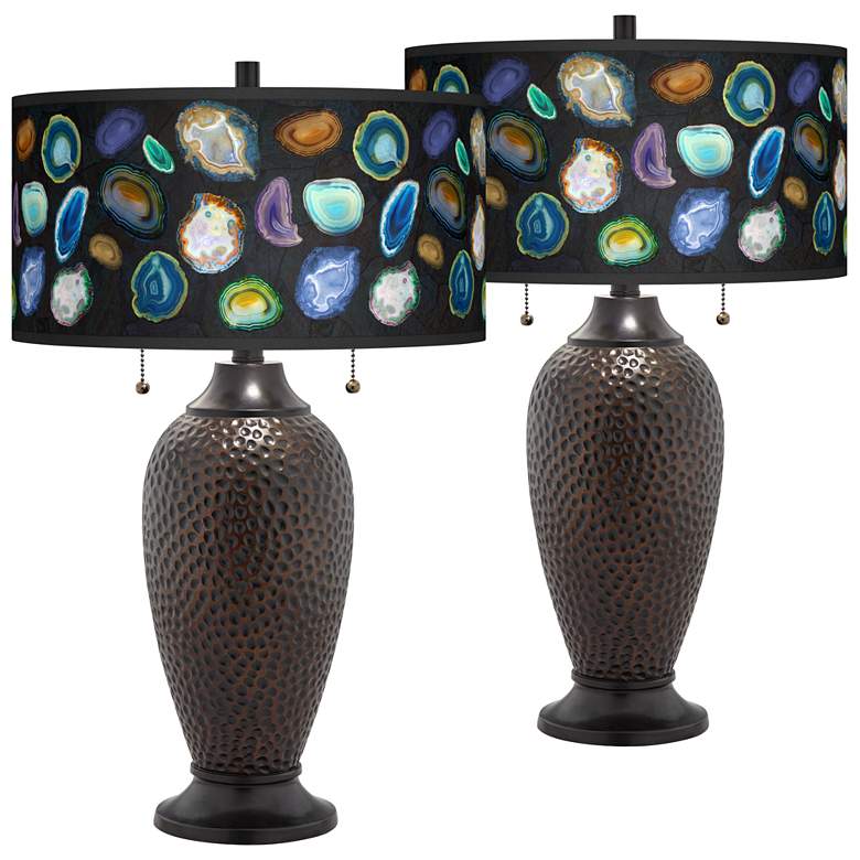 Image 1 Agates and Gems II Oil-Rubbed Bronze Table Lamps Set of 2