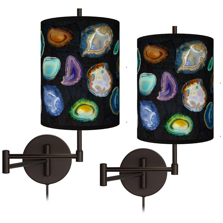 Image 1 Agates and Gems II Tessa Bronze Swing Arm Wall Lamps Set of 2