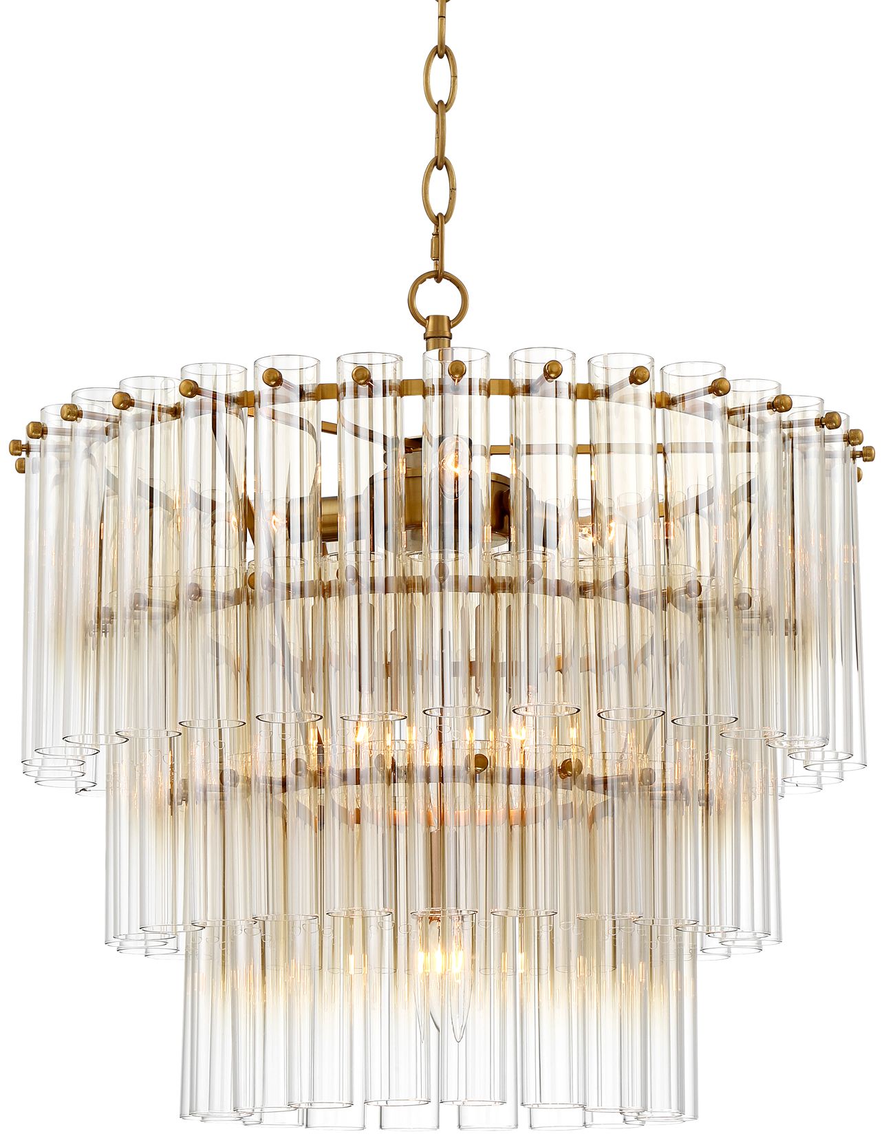 Agatha 20 1/2" Wide Antique Gold and Glass Pendant Light