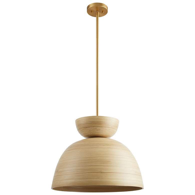 Image 2 Agave 1-Light Pendant in Natural Bamboo more views