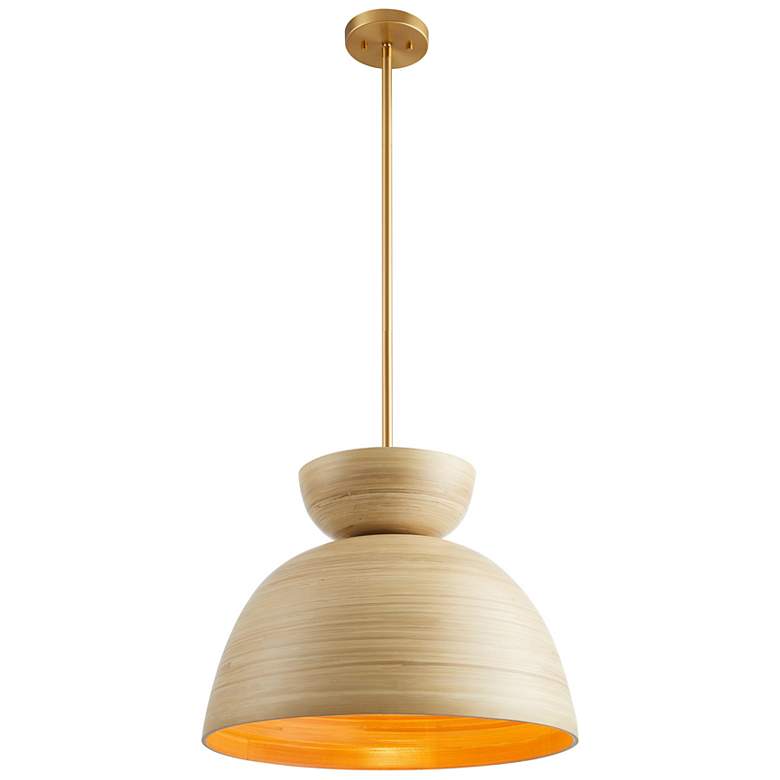 Image 4 Agave 1-Light Pendant in Natural Bamboo more views