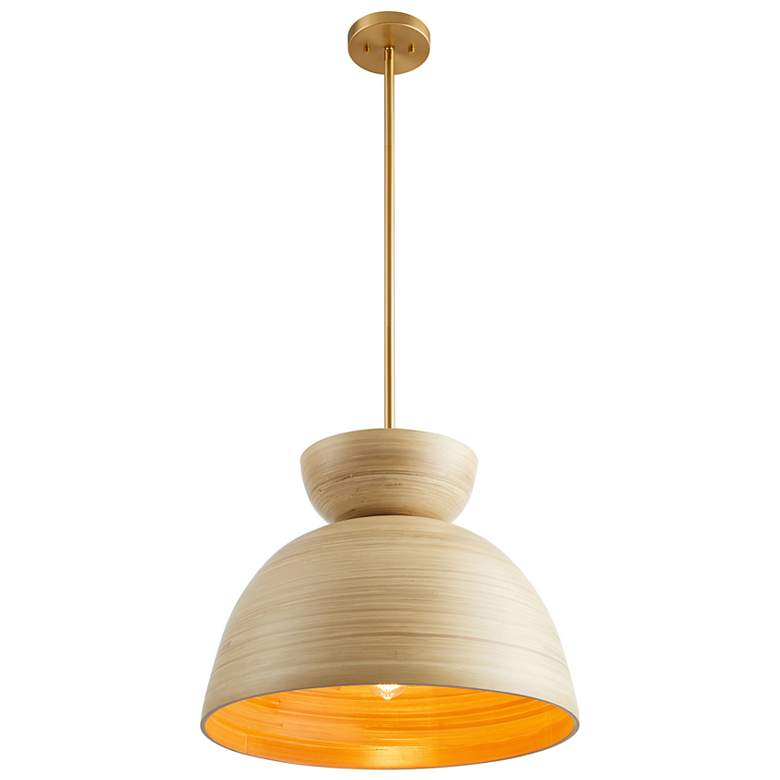 Image 5 Agave 1-Light Pendant in Natural Bamboo more views