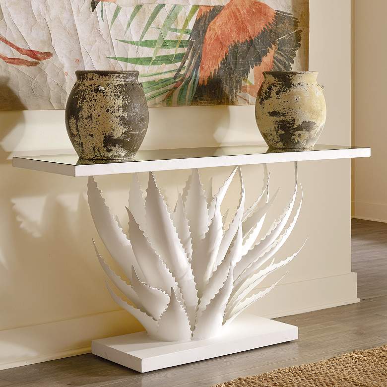 Image 1 Agave White Console Table