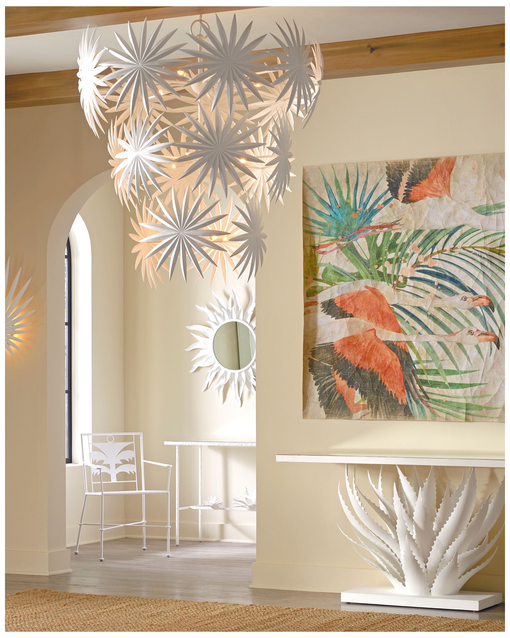 Agave White Console Table