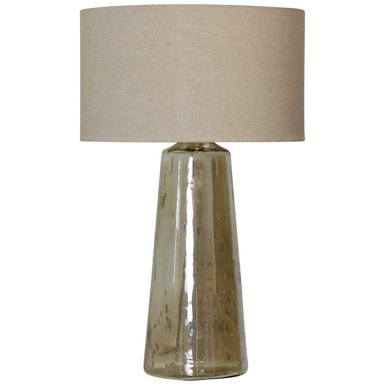 Image 1 Aged Gold Luster - Glass Lamp Base With Beige Fabric Shade