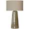 Aged Gold Luster - Glass Lamp Base With Beige Fabric Shade