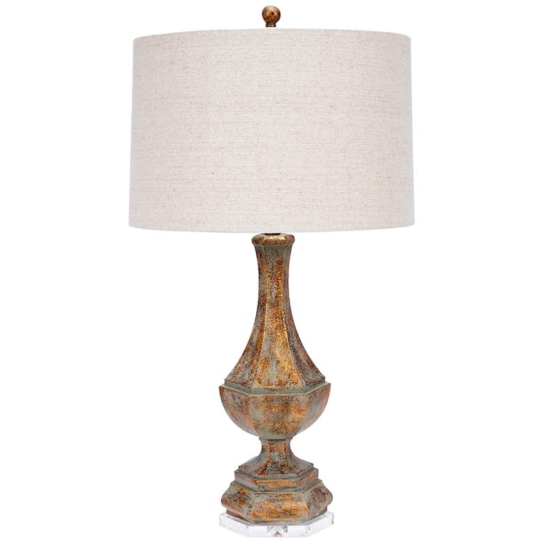 Image 1 Aged Gold Patina Vase Table Lamp
