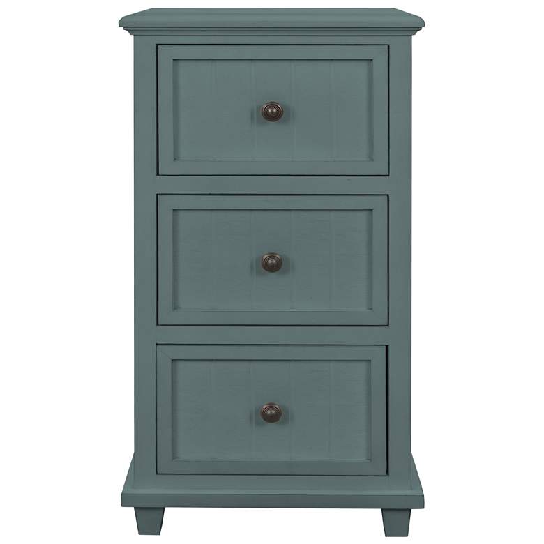 Image 1 Aged Seafoam 3-Drawer Side Table