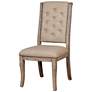 Aggate Beige Tufted Fabric Side Chairs Set of 2