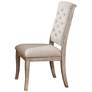 Aggate Beige Tufted Fabric Side Chairs Set of 2