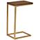Aggie 16" Wide Elm Top and Gold Frame Computer Tray Table